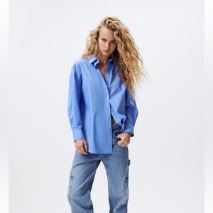 NWT Zara Poplin Shirt with Pocket